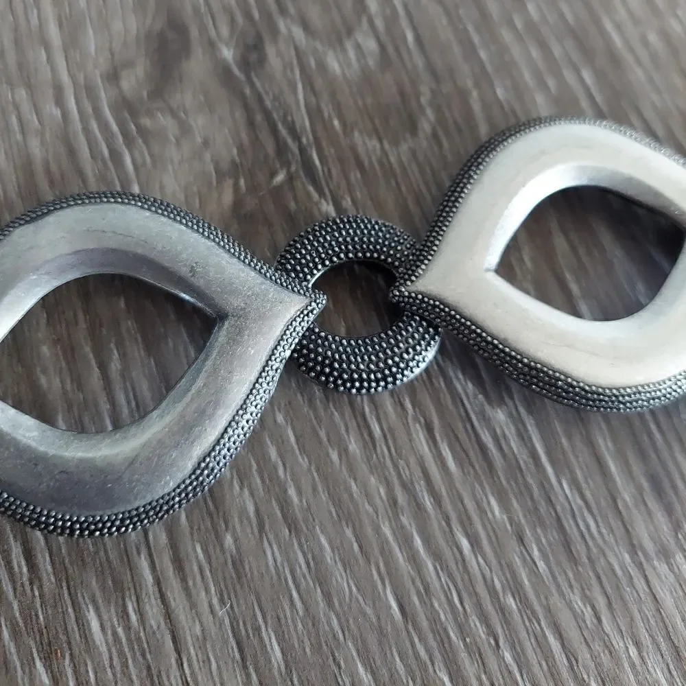 Vintage Silver Tone Stretch Link Waist Belt 39.5